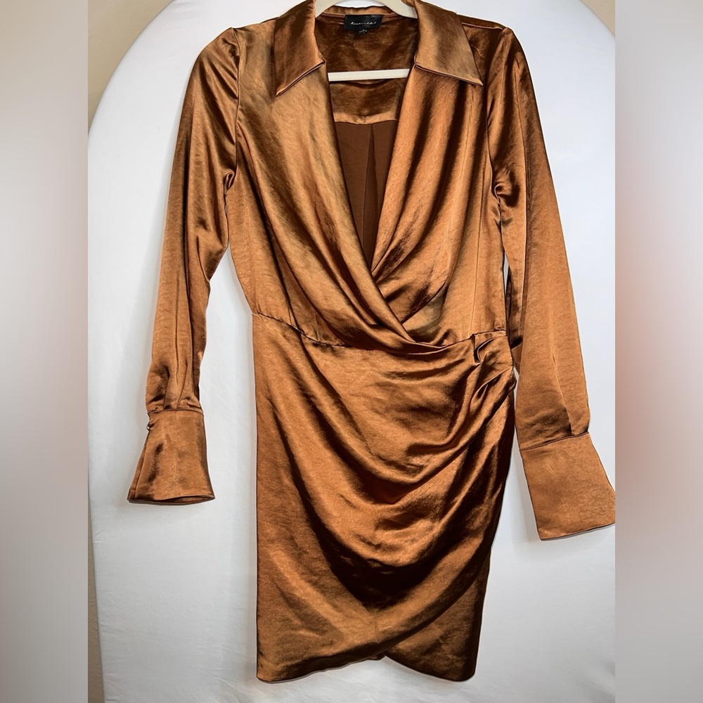 Line & Dot Bella Mini Dress in Camel - Picture 2 of 4